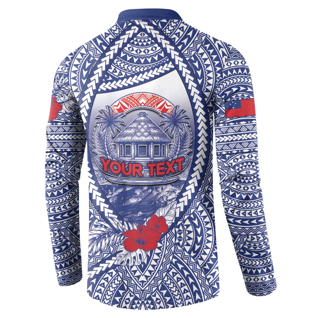 Personalised Vaitele Samoa Village Button Sweatshirt Falefa Valley Polynesian Tribal Hibiscus Floral