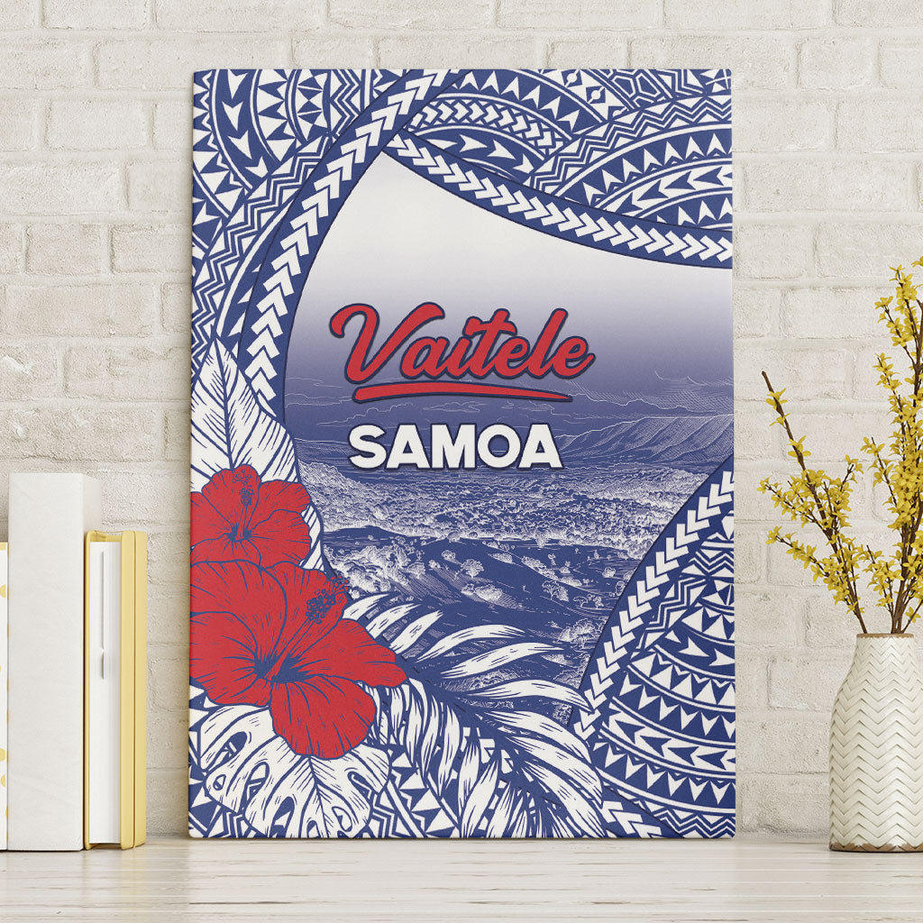 Vaitele Samoa Village Canvas Wall Art Falefa Valley Polynesian Tribal Hibiscus Floral DT05 Without Frame White - Polynesian Pride