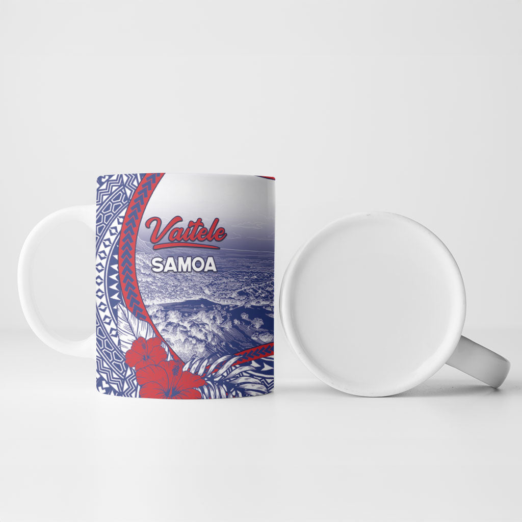 Personalised Vaitele Samoa Village Ceramic Mug Falefa Valley Polynesian Tribal Hibiscus Floral