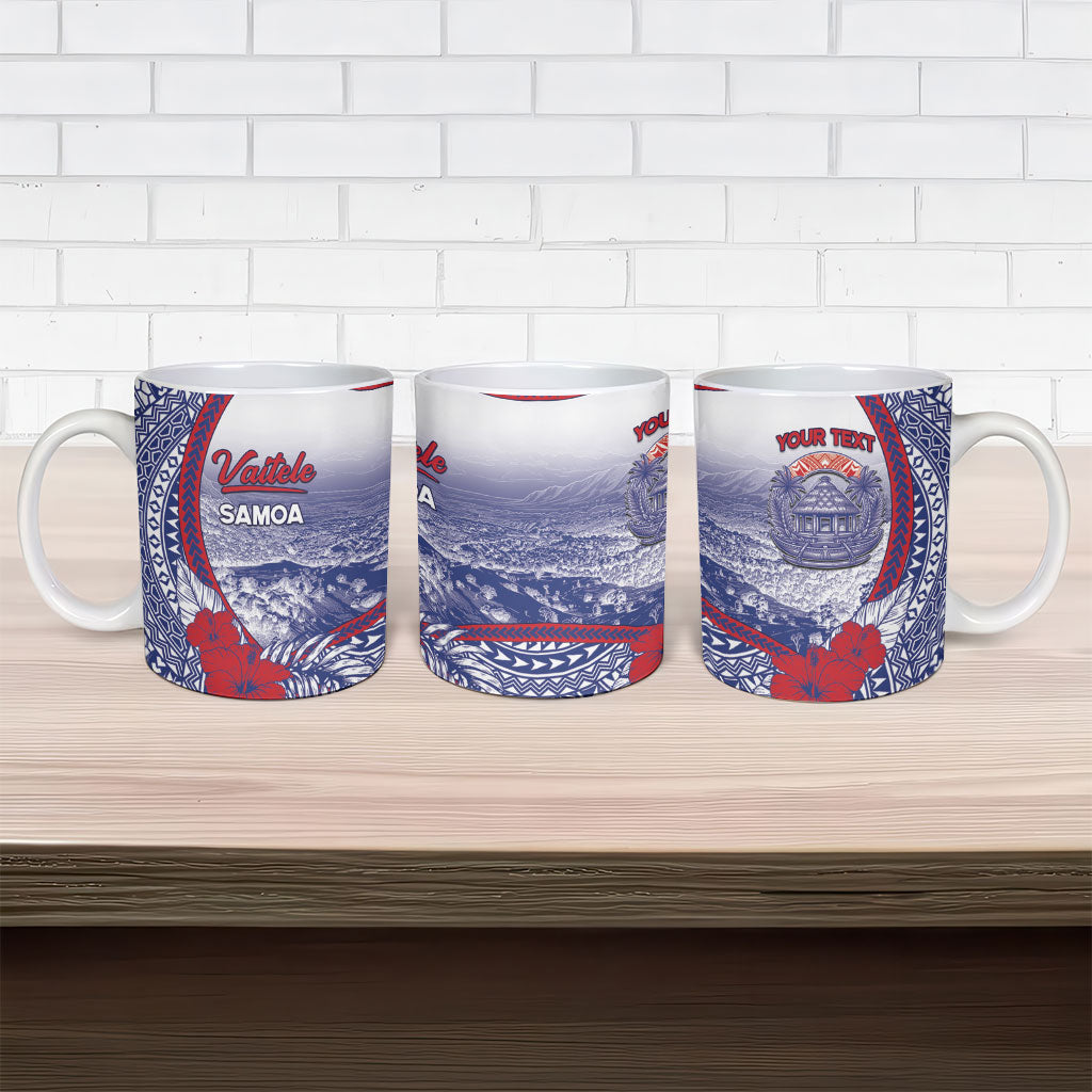 Personalised Vaitele Samoa Village Ceramic Mug Falefa Valley Polynesian Tribal Hibiscus Floral
