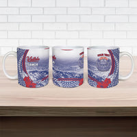 Personalised Vaitele Samoa Village Ceramic Mug Falefa Valley Polynesian Tribal Hibiscus Floral