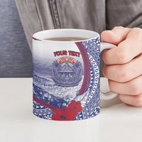 Personalised Vaitele Samoa Village Ceramic Mug Falefa Valley Polynesian Tribal Hibiscus Floral