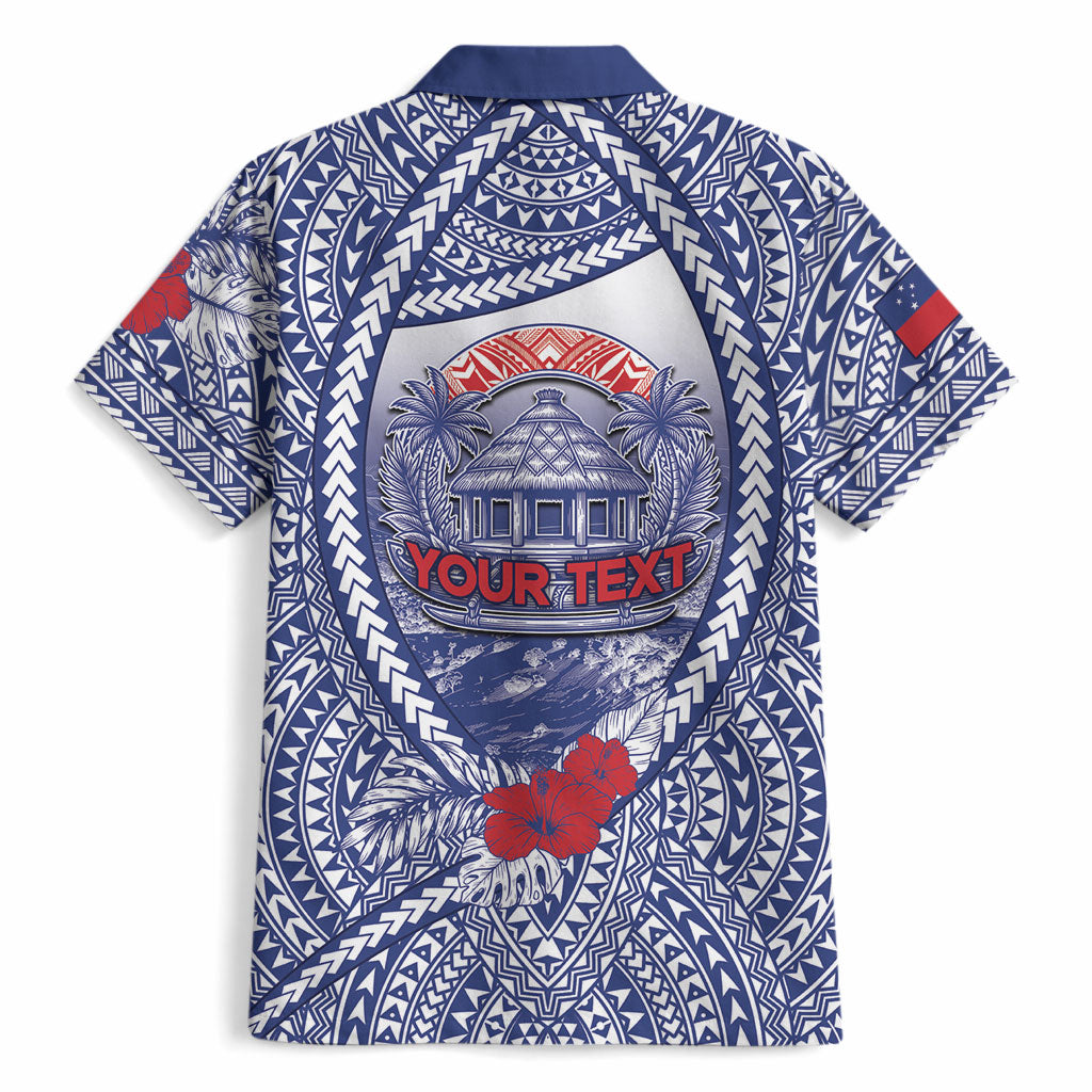 Personalised Vaitele Samoa Village Hawaiian Shirt Falefa Valley Polynesian Tribal Hibiscus Floral
