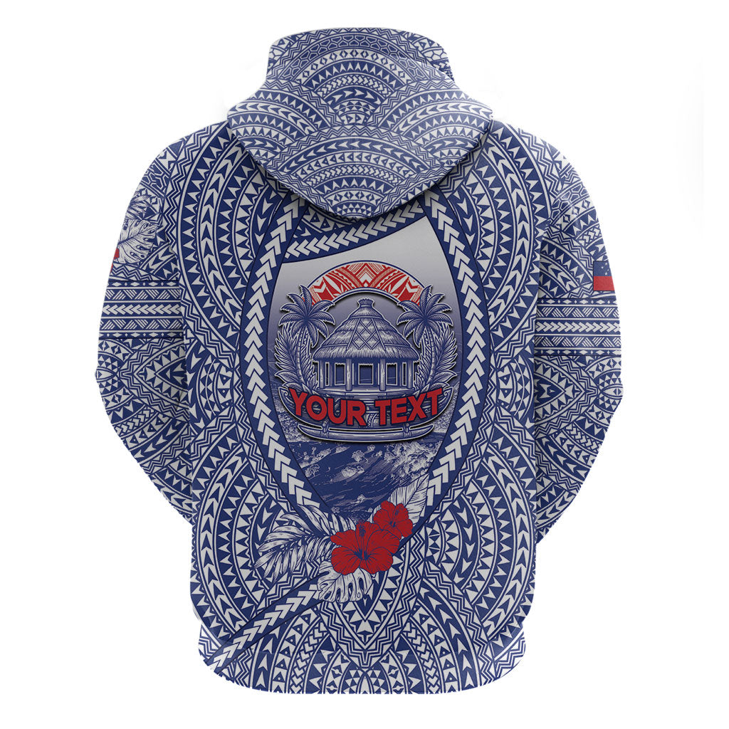 Personalised Vaitele Samoa Village Hoodie Falefa Valley Polynesian Tribal Hibiscus Floral