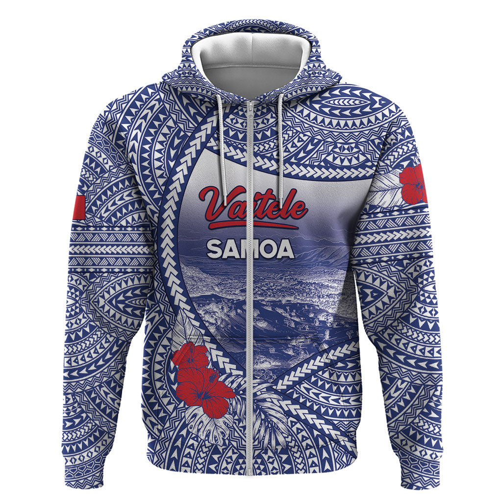 Personalised Vaitele Samoa Village Hoodie Falefa Valley Polynesian Tribal Hibiscus Floral