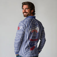 Personalised Vaitele Samoa Village Long Sleeve Polo Shirt Falefa Valley Polynesian Tribal Hibiscus Floral