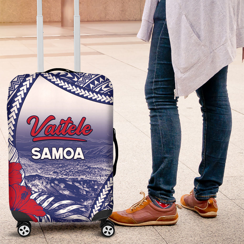 Vaitele Samoa Village Luggage Cover Falefa Valley Polynesian Tribal Hibiscus Floral