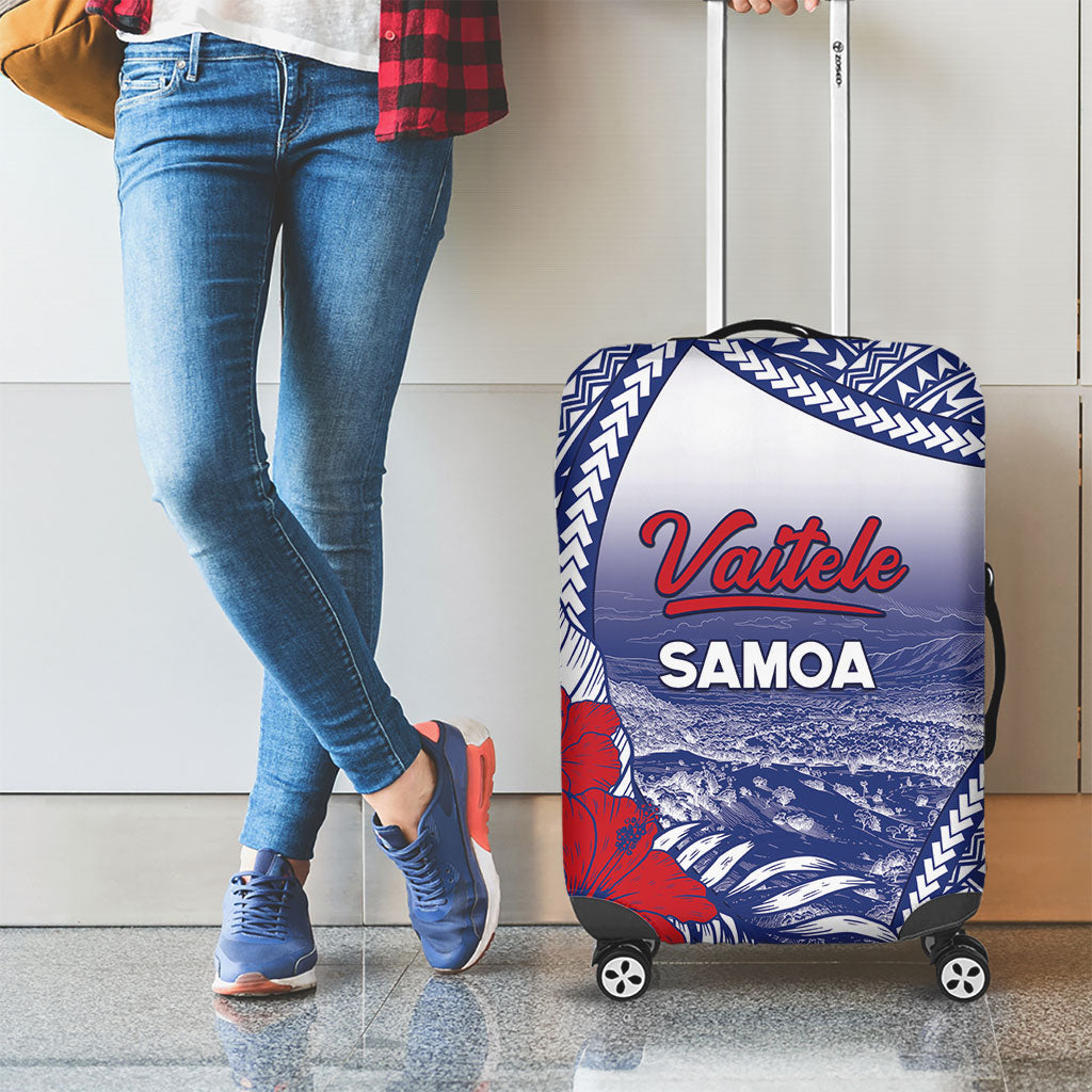 Vaitele Samoa Village Luggage Cover Falefa Valley Polynesian Tribal Hibiscus Floral