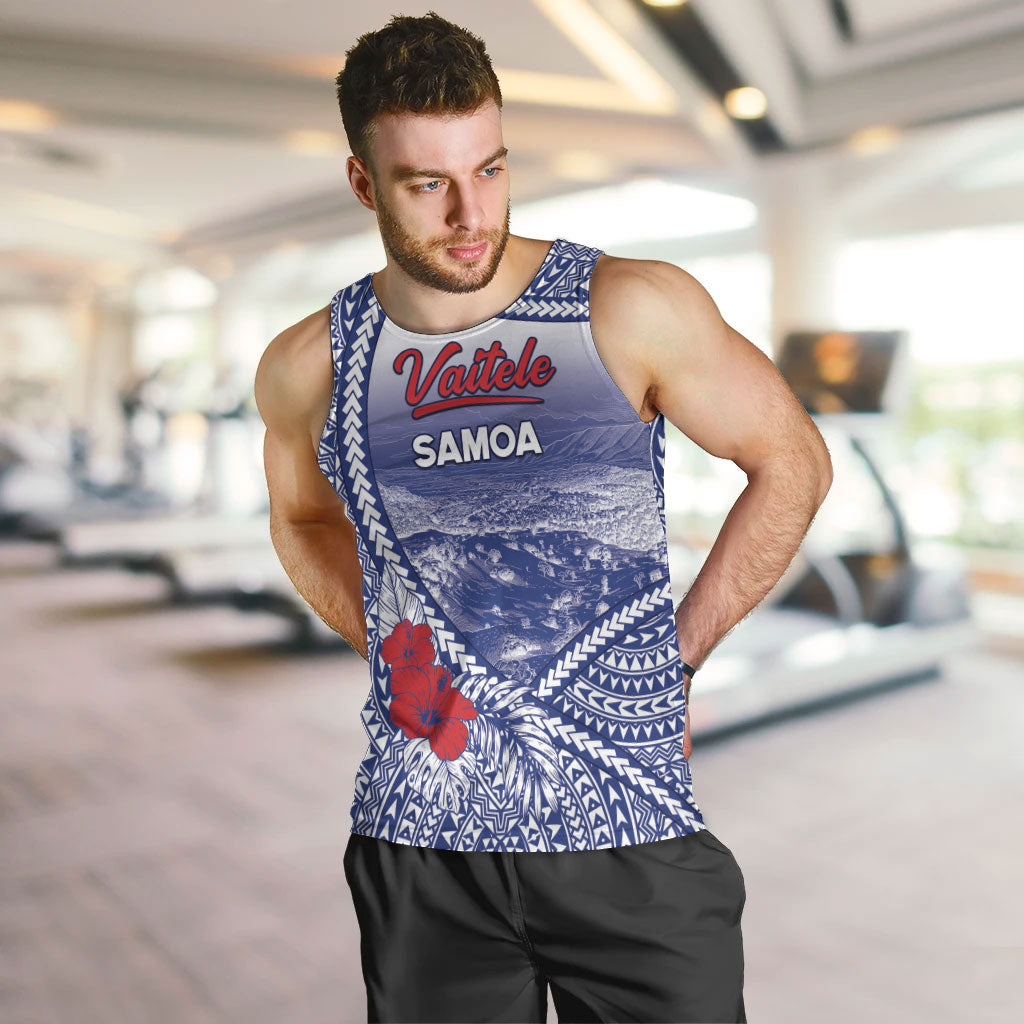 Personalised Vaitele Samoa Village Men Tank Top Falefa Valley Polynesian Tribal Hibiscus Floral