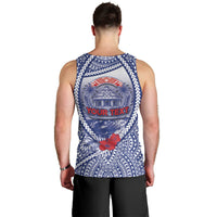 Personalised Vaitele Samoa Village Men Tank Top Falefa Valley Polynesian Tribal Hibiscus Floral