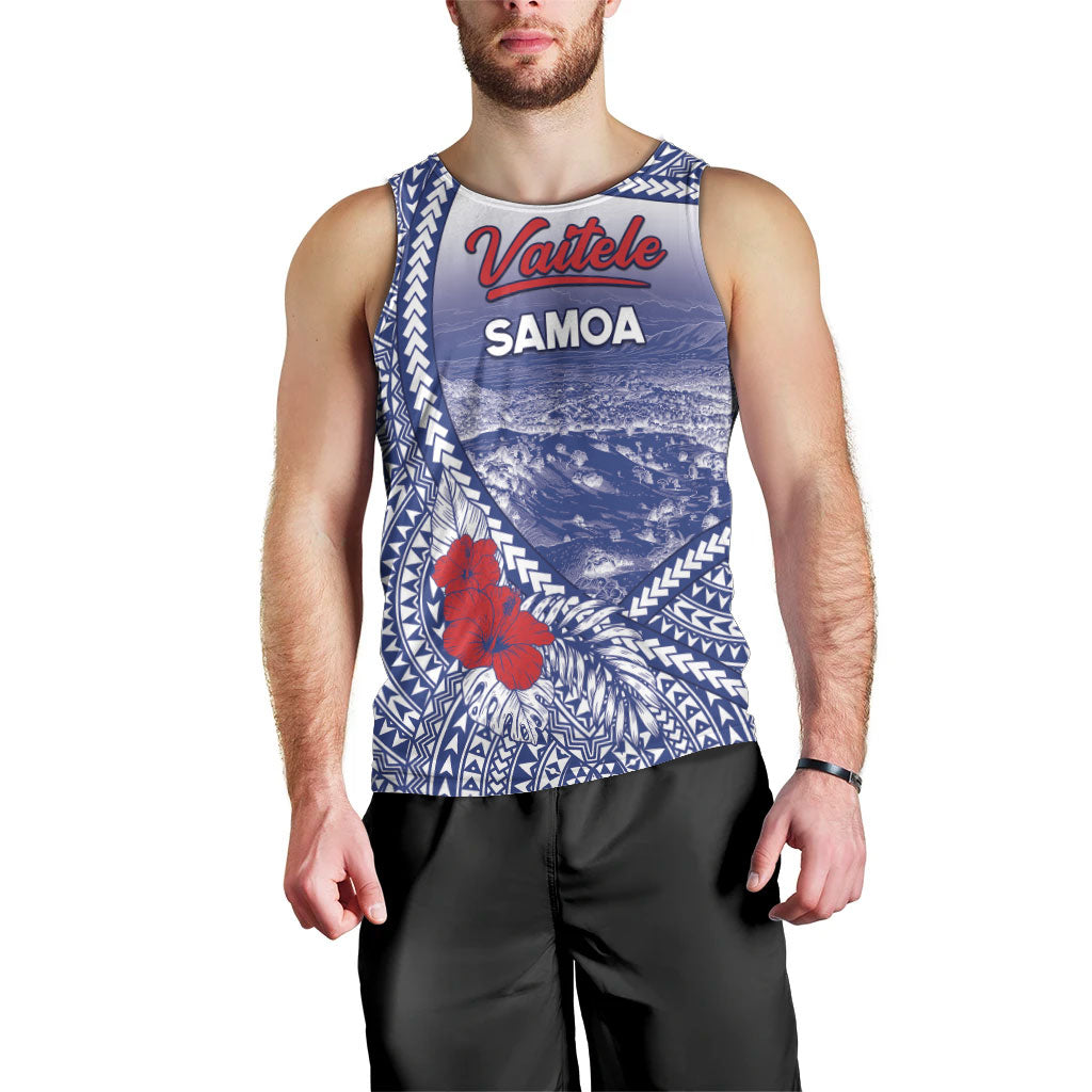 Personalised Vaitele Samoa Village Men Tank Top Falefa Valley Polynesian Tribal Hibiscus Floral