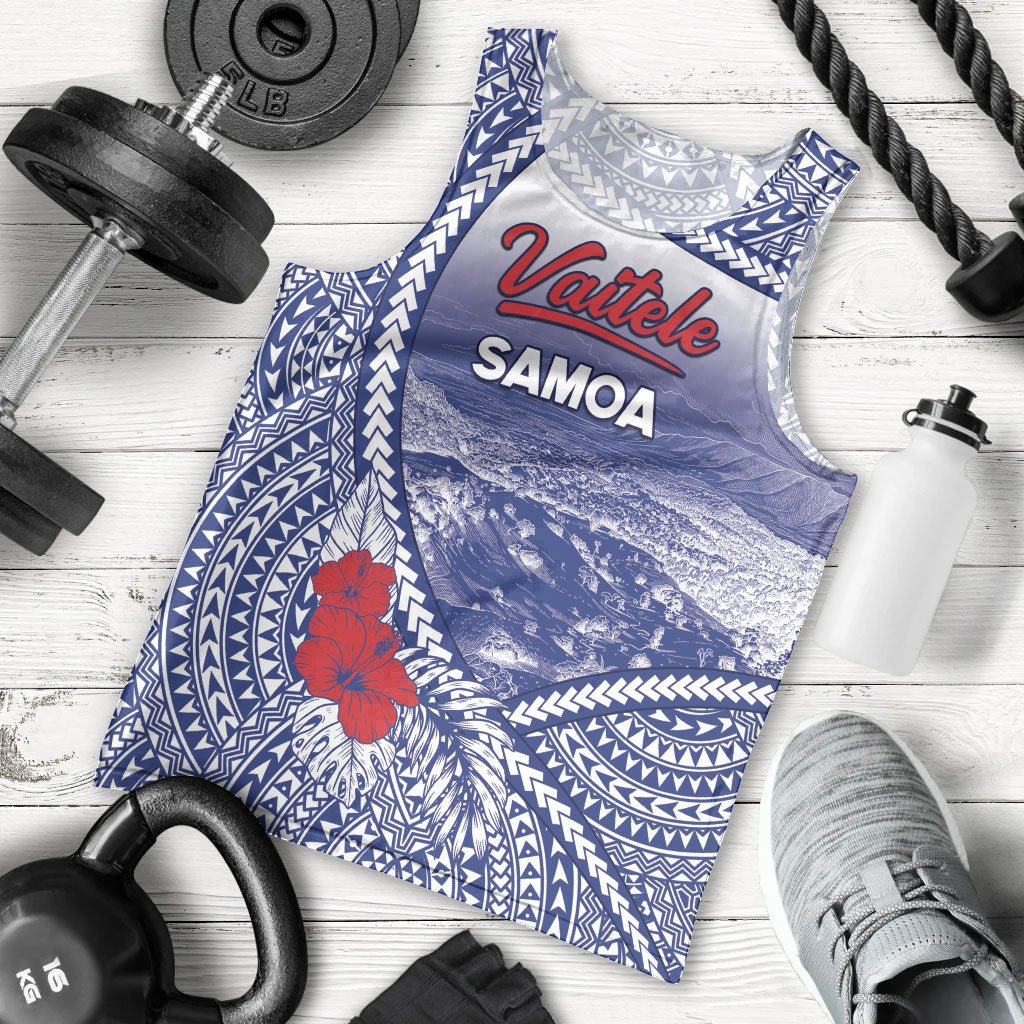 Personalised Vaitele Samoa Village Men Tank Top Falefa Valley Polynesian Tribal Hibiscus Floral