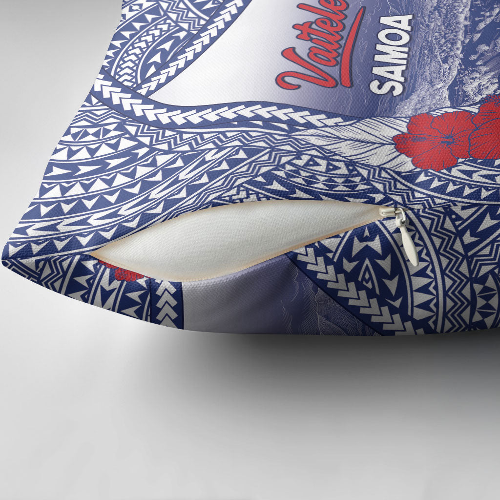 Vaitele Samoa Village Pillow Cover Falefa Valley Polynesian Tribal Hibiscus Floral
