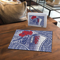 Vaitele Samoa Village Puzzle Falefa Valley Polynesian Tribal Hibiscus Floral