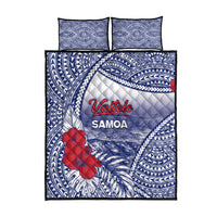 Vaitele Samoa Village Quilt Bed Set Falefa Valley Polynesian Tribal Hibiscus Floral