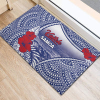 Vaitele Samoa Village Rubber Doormat Falefa Valley Polynesian Tribal Hibiscus Floral