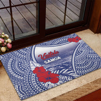 Vaitele Samoa Village Rubber Doormat Falefa Valley Polynesian Tribal Hibiscus Floral