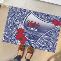 Vaitele Samoa Village Rubber Doormat Falefa Valley Polynesian Tribal Hibiscus Floral