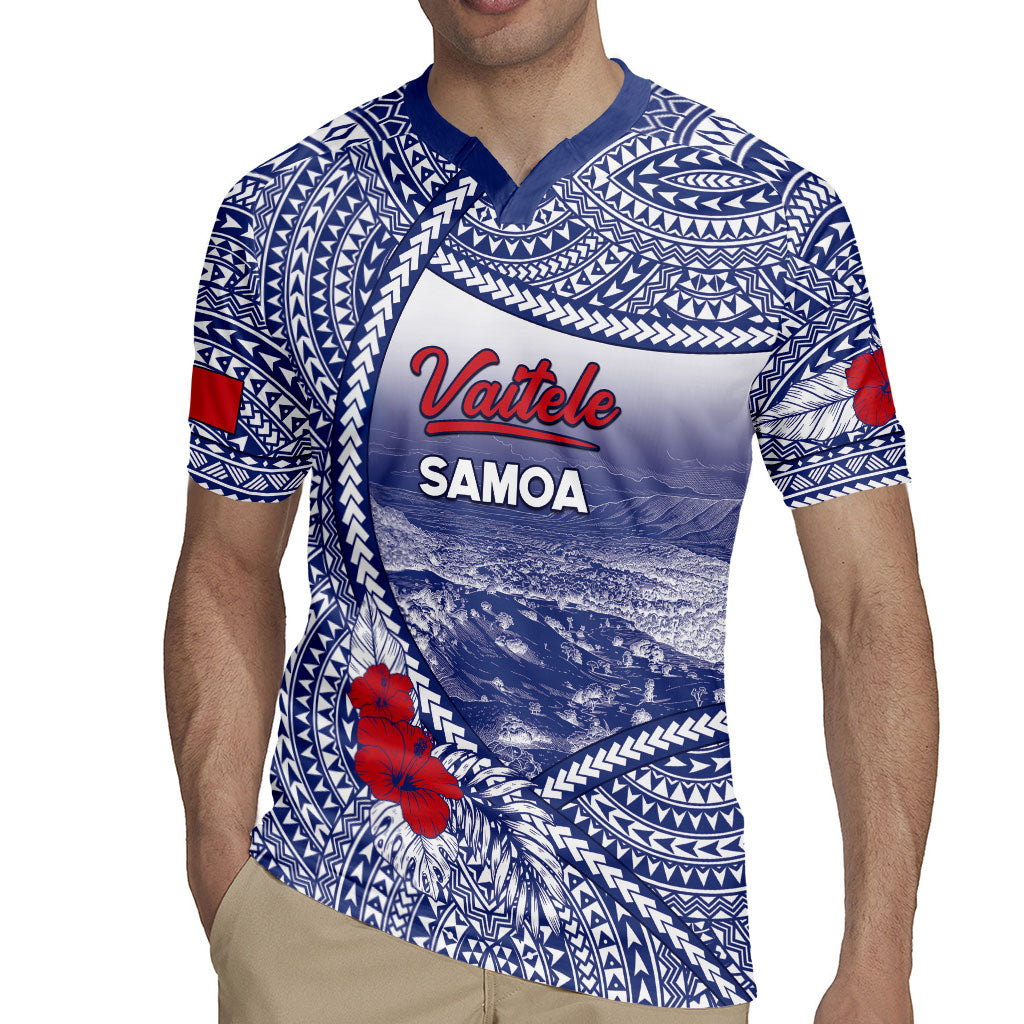 Personalised Vaitele Samoa Village Rugby Jersey Falefa Valley Polynesian Tribal Hibiscus Floral