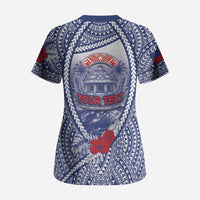 Personalised Vaitele Samoa Village Scrub Top Falefa Valley Polynesian Tribal Hibiscus Floral