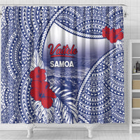 Vaitele Samoa Village Shower Curtain Falefa Valley Polynesian Tribal Hibiscus Floral