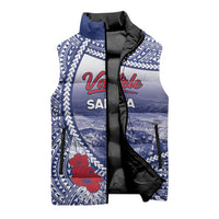 Personalised Vaitele Samoa Village Sleeveless Puffer Jacket Falefa Valley Polynesian Tribal Hibiscus Floral