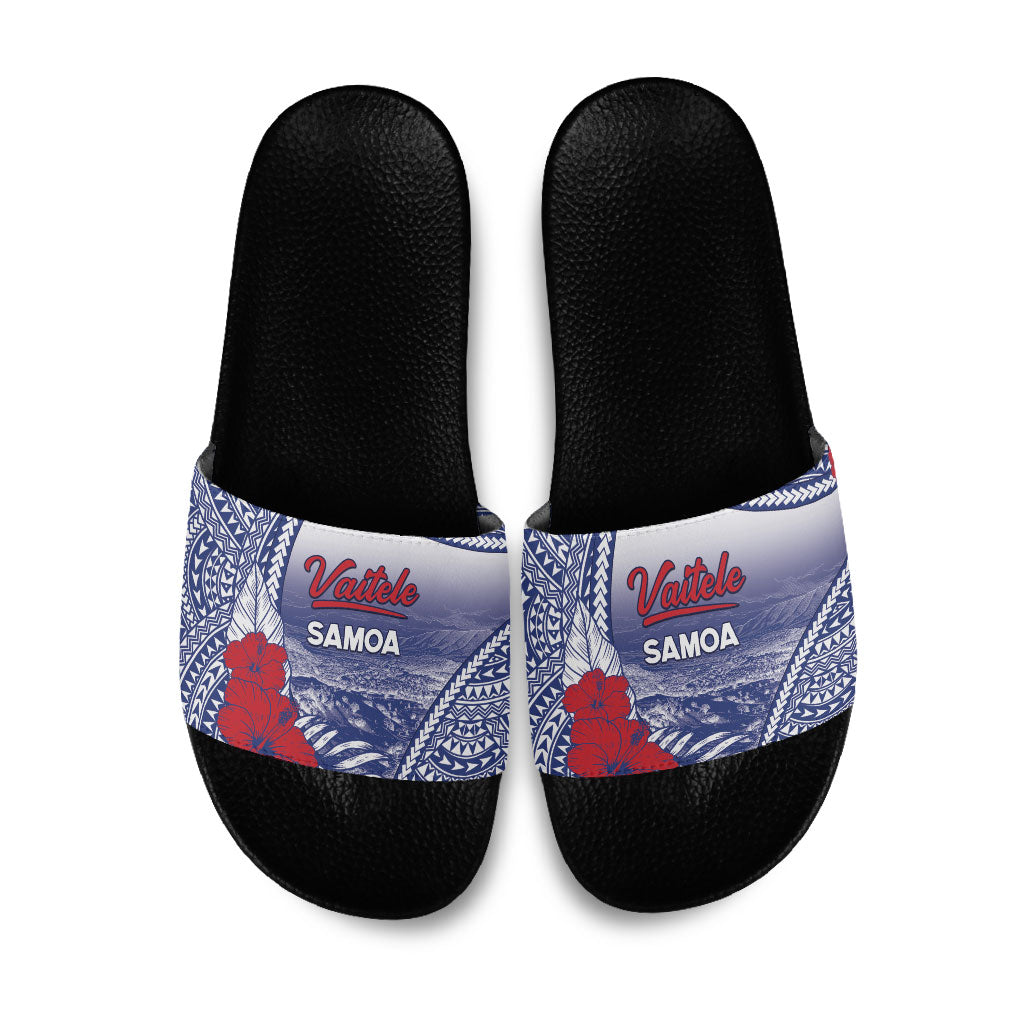 Vaitele Samoa Village Slide Sandals Falefa Valley Polynesian Tribal Hibiscus Floral