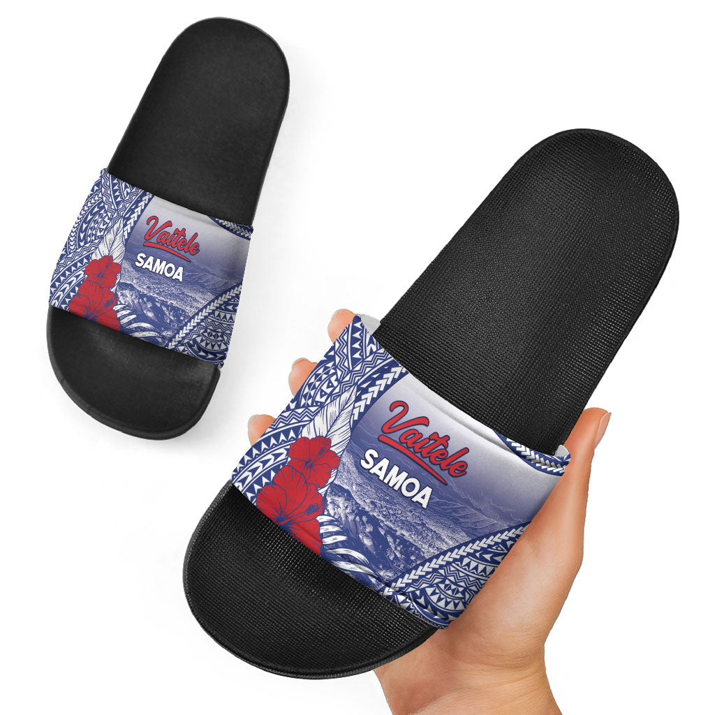 Vaitele Samoa Village Slide Sandals Falefa Valley Polynesian Tribal Hibiscus Floral