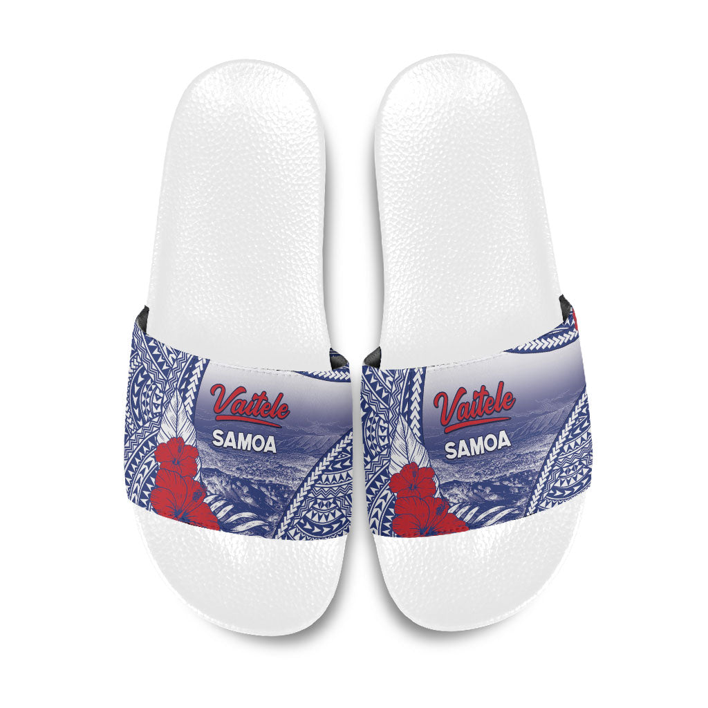 Vaitele Samoa Village Slide Sandals Falefa Valley Polynesian Tribal Hibiscus Floral