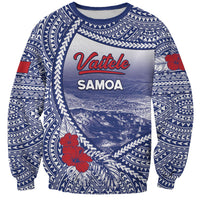 Personalised Vaitele Samoa Village Sweatshirt Falefa Valley Polynesian Tribal Hibiscus Floral