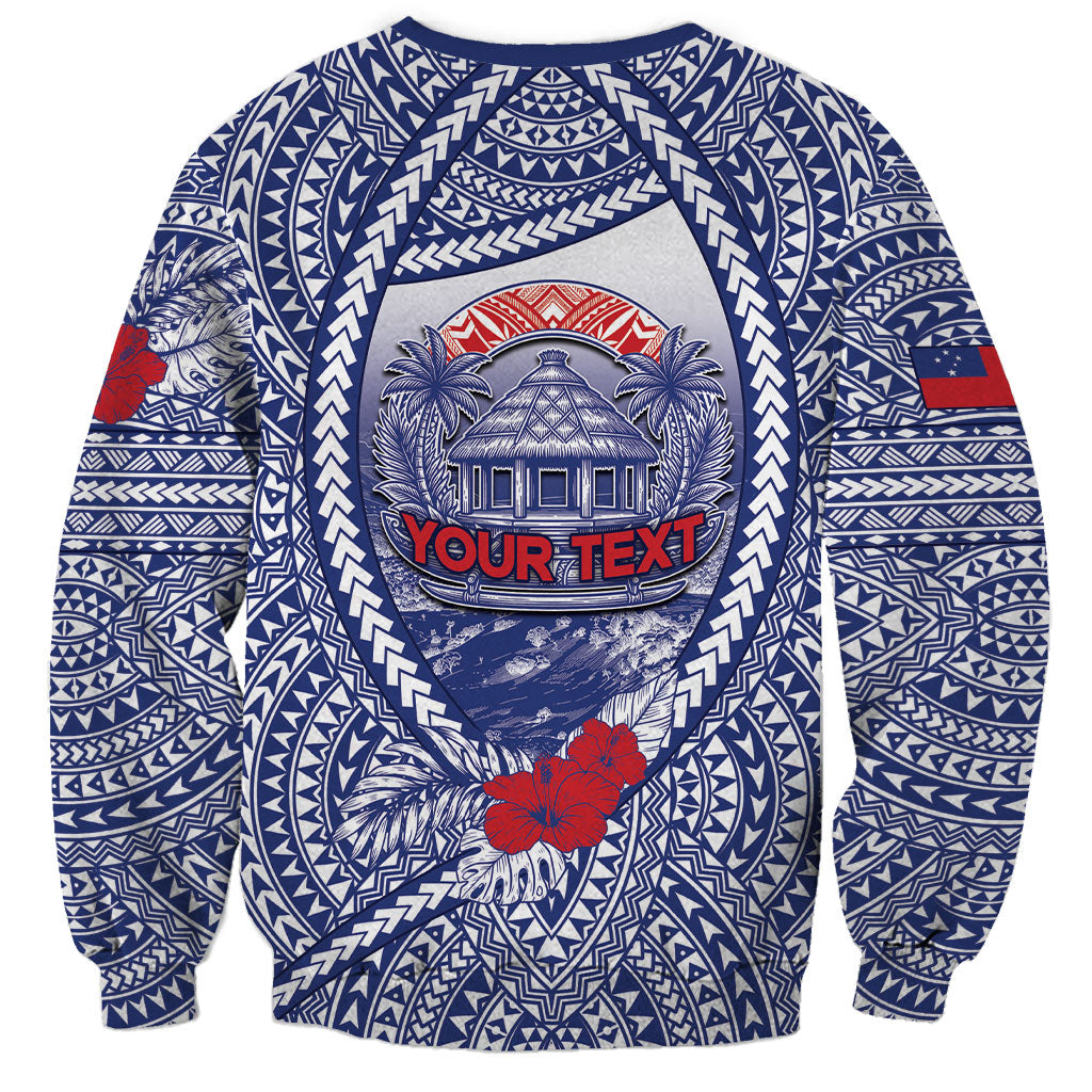 Personalised Vaitele Samoa Village Sweatshirt Falefa Valley Polynesian Tribal Hibiscus Floral