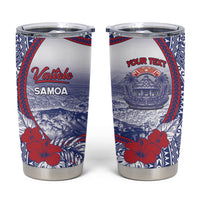 Personalised Vaitele Samoa Village Tumbler Cup Falefa Valley Polynesian Tribal Hibiscus Floral