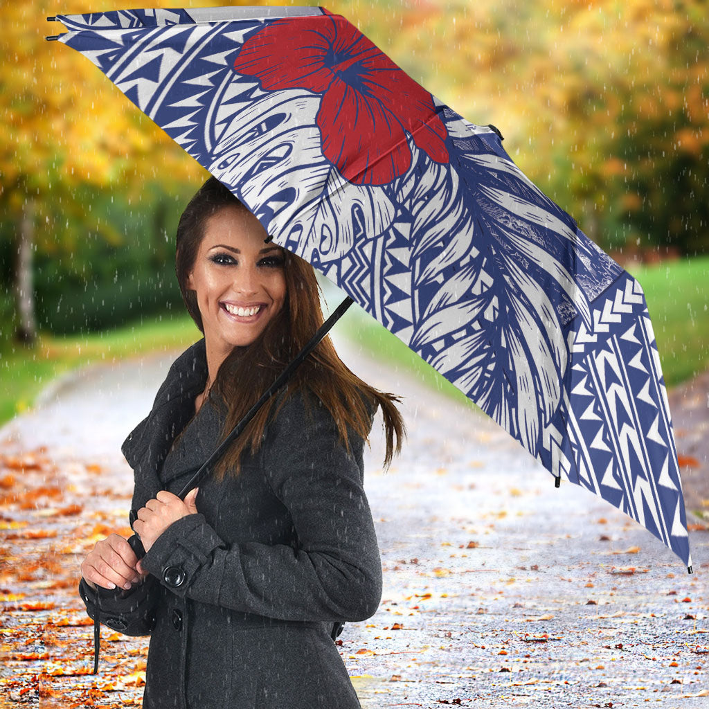 Vaitele Samoa Village Umbrella Falefa Valley Polynesian Tribal Hibiscus Floral