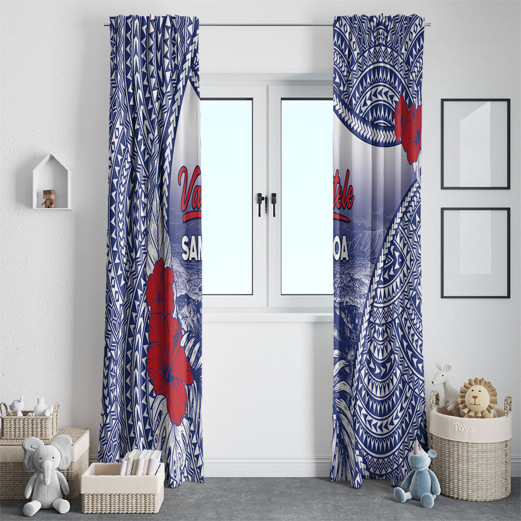 Vaitele Samoa Village Window Curtain Falefa Valley Polynesian Tribal Hibiscus Floral