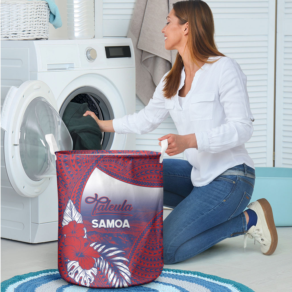 Faleula Samoa Village Laundry Basket Falefa Valley Polynesian Tribal Hibiscus Floral