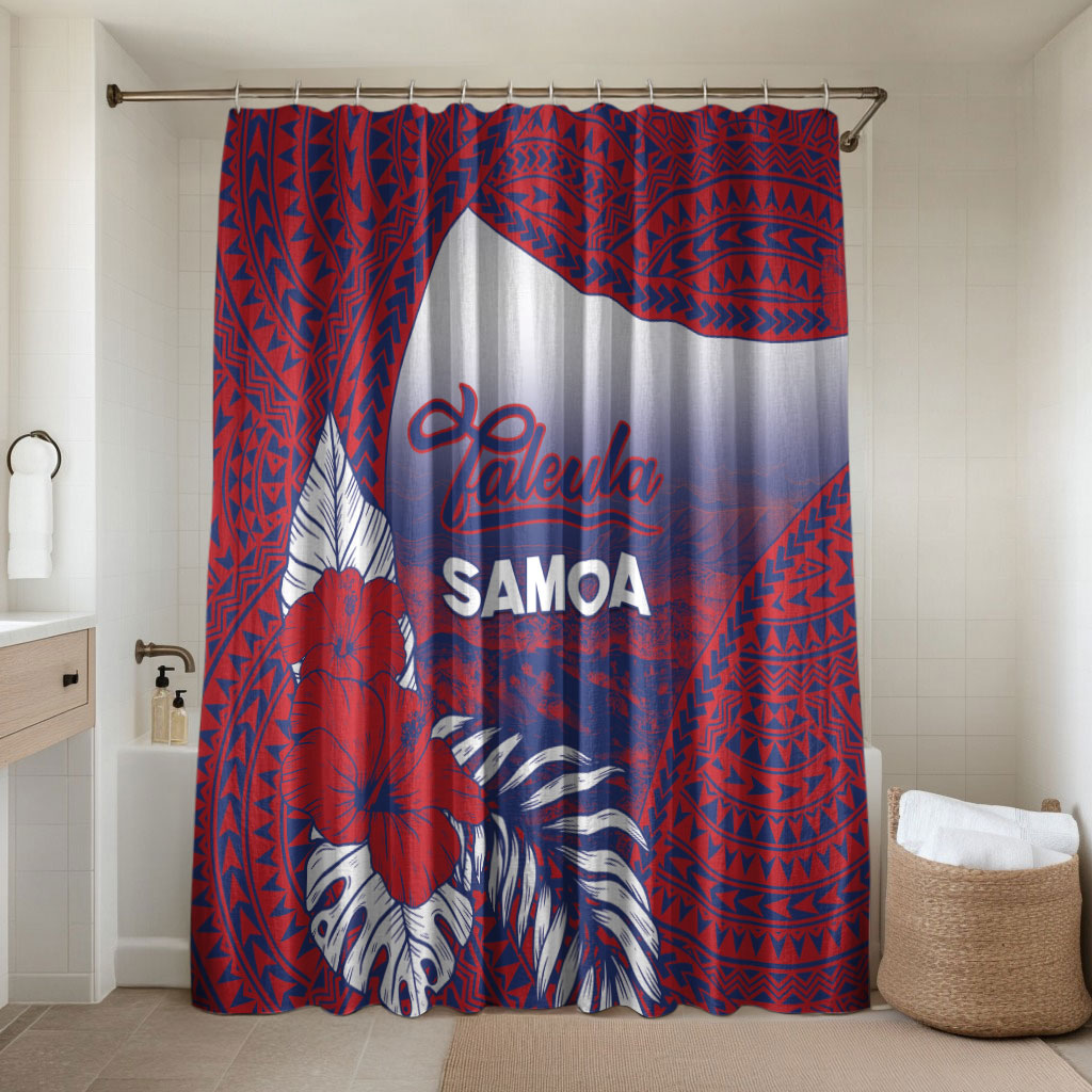 Faleula Samoa Village Bathroom Set Falefa Valley Polynesian Tribal Hibiscus Floral