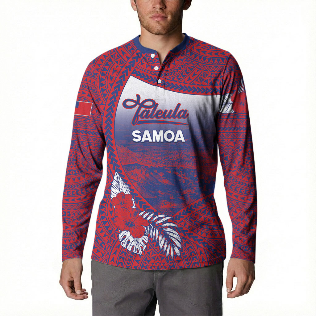 Personalised Faleula Samoa Village Button Sweatshirt Falefa Valley Polynesian Tribal Hibiscus Floral
