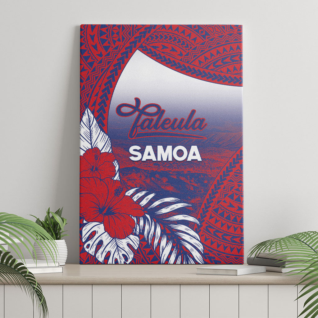 Faleula Samoa Village Canvas Wall Art Falefa Valley Polynesian Tribal Hibiscus Floral