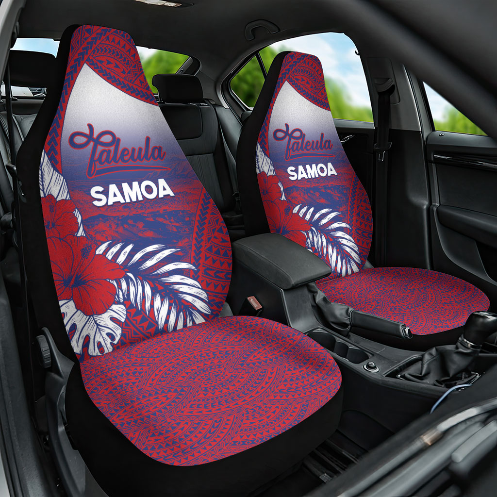 Faleula Samoa Village Car Seat Cover Falefa Valley Polynesian Tribal Hibiscus Floral