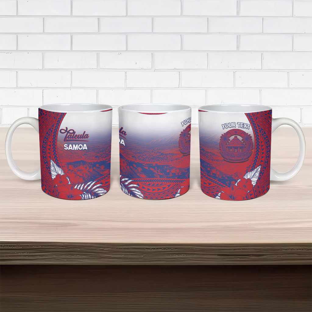 Personalised Faleula Samoa Village Ceramic Mug Falefa Valley Polynesian Tribal Hibiscus Floral