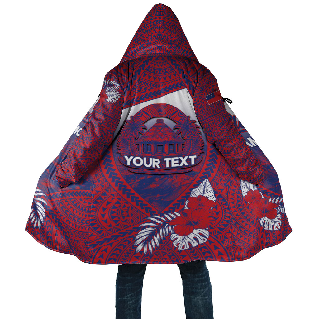 Personalised Faleula Samoa Village Cloak Falefa Valley Polynesian Tribal Hibiscus Floral