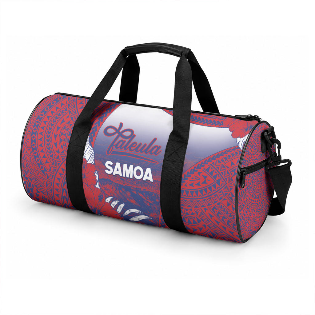 Faleula Samoa Village Duffle Bag Falefa Valley Polynesian Tribal Hibiscus Floral