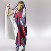 Faleula Samoa Village Hooded Blanket Falefa Valley Polynesian Tribal Hibiscus Floral
