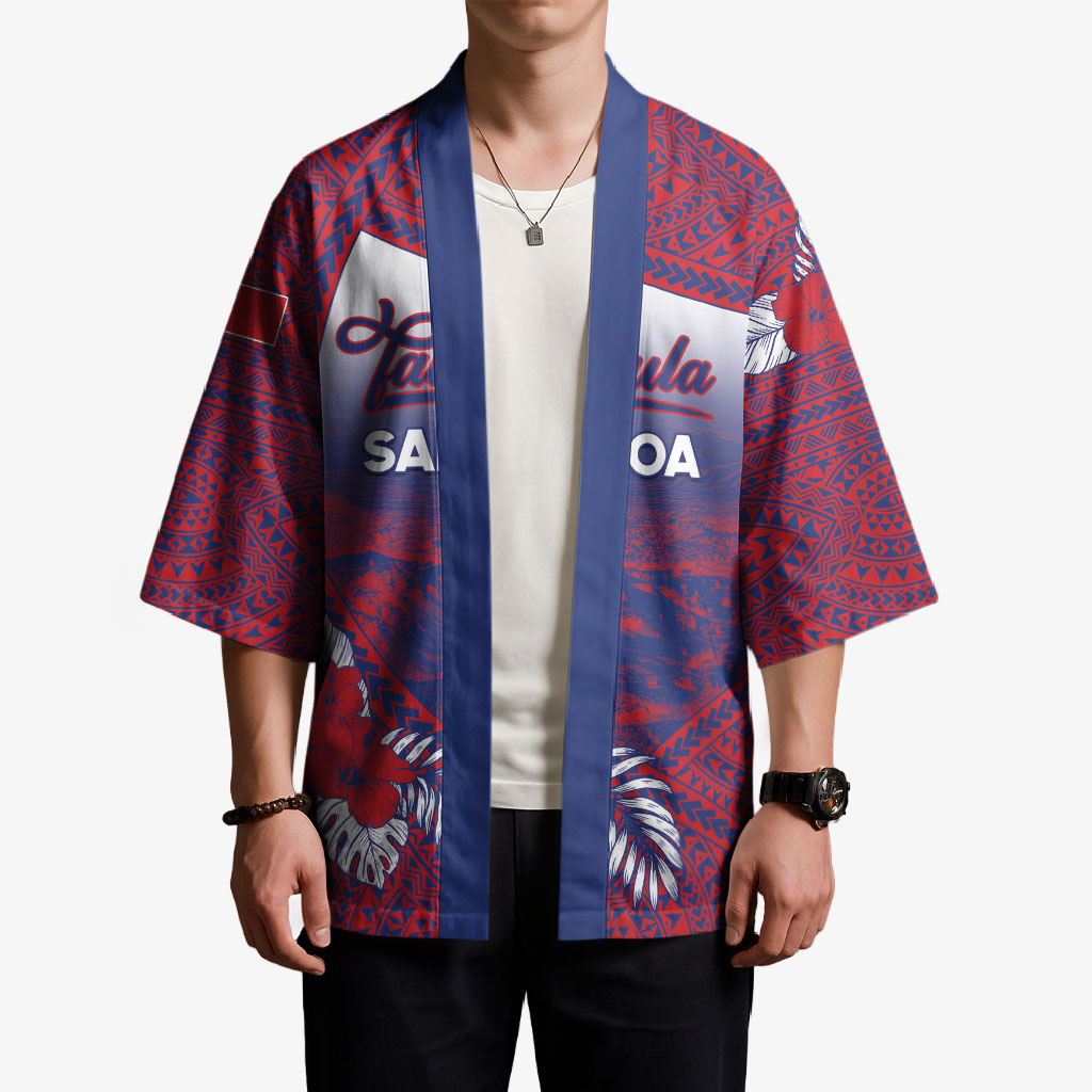 Personalised Faleula Samoa Village Kimono Falefa Valley Polynesian Tribal Hibiscus Floral