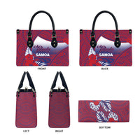 Faleula Samoa Village Leather Bag Falefa Valley Polynesian Tribal Hibiscus Floral