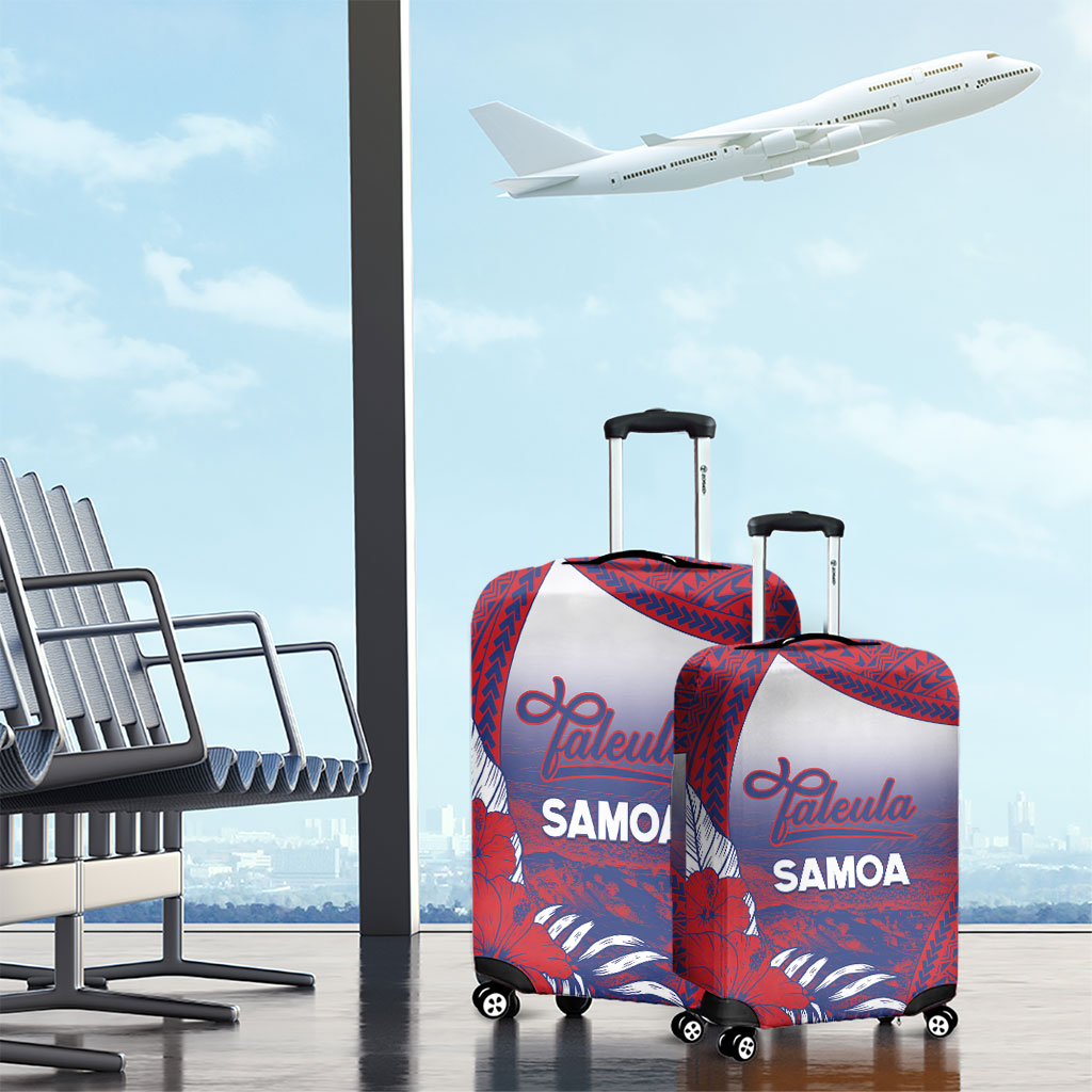 Faleula Samoa Village Luggage Cover Falefa Valley Polynesian Tribal Hibiscus Floral
