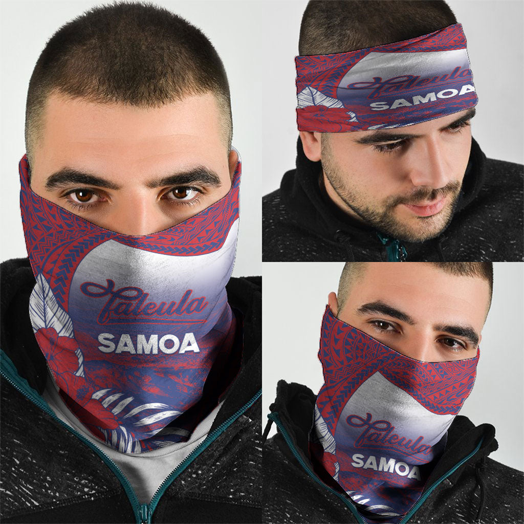 Faleula Samoa Village Neck Gaiter Falefa Valley Polynesian Tribal Hibiscus Floral