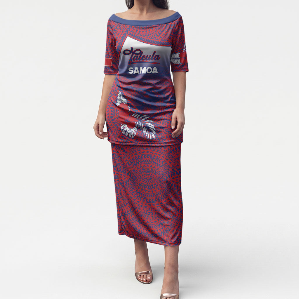 Personalised Faleula Samoa Village Puletasi Falefa Valley Polynesian Tribal Hibiscus Floral