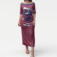 Personalised Faleula Samoa Village Puletasi Falefa Valley Polynesian Tribal Hibiscus Floral