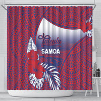 Faleula Samoa Village Shower Curtain Falefa Valley Polynesian Tribal Hibiscus Floral
